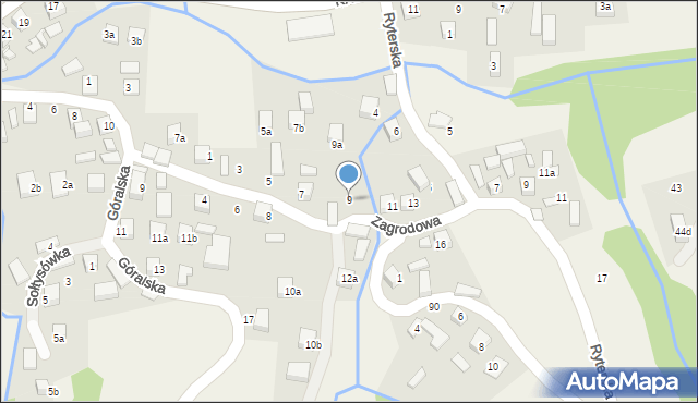 Przysietnica, Zagrodowa, 9, mapa Przysietnica