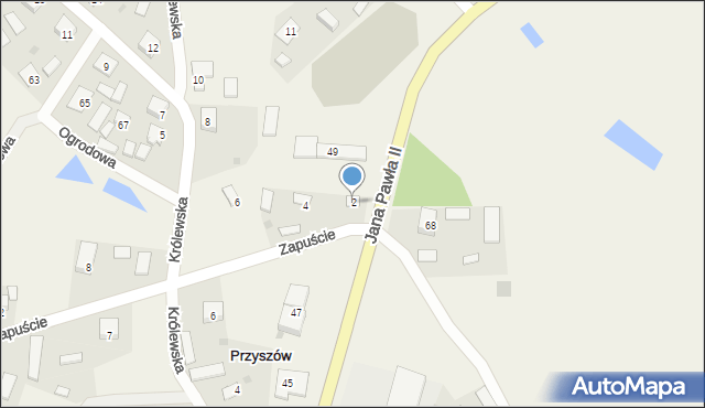 Przyszów, Zapuście, 2, mapa Przyszów