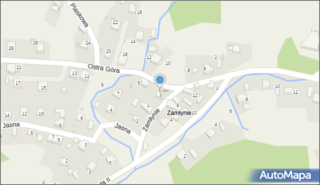 Psary, Zamłynie, 3, mapa Psary