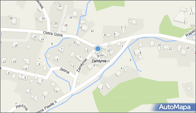 Psary, Zamłynie, 8, mapa Psary