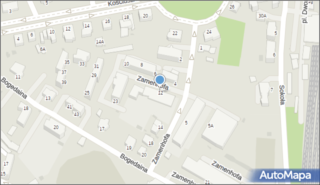 Pszczyna, Zamenhofa Ludwika, dr., 12, mapa Pszczyny