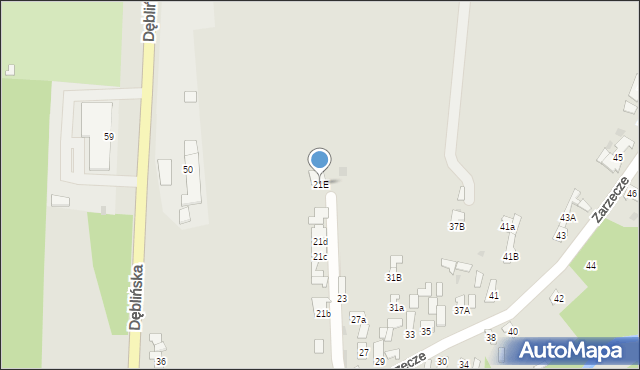 Puławy, Zarzecze, 21E, mapa Puław