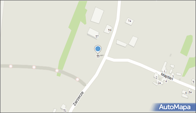 Puławy, Zarzecze, 55, mapa Puław
