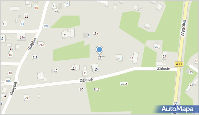 Puszczykowo, Zalesie, 13, mapa Puszczykowo