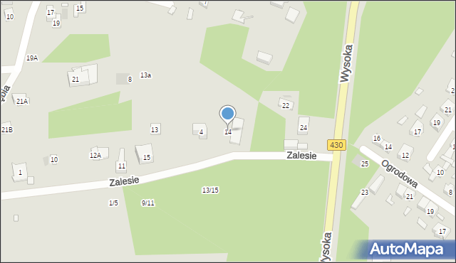 Puszczykowo, Zalesie, 14, mapa Puszczykowo