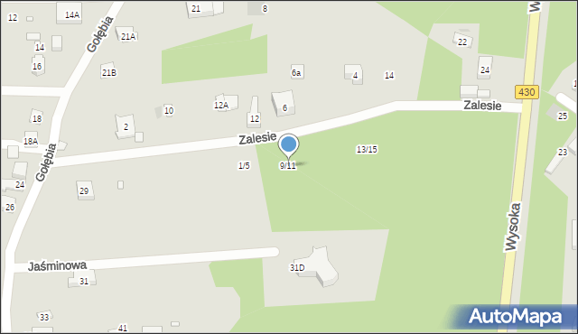 Puszczykowo, Zalesie, 9/11, mapa Puszczykowo