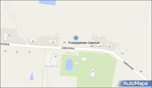 Puszczykowo-Zaborze, Zaborska, 18, mapa Puszczykowo-Zaborze