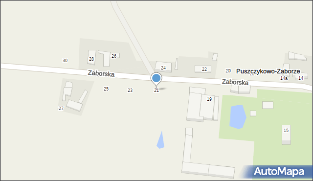 Puszczykowo-Zaborze, Zaborska, 21, mapa Puszczykowo-Zaborze