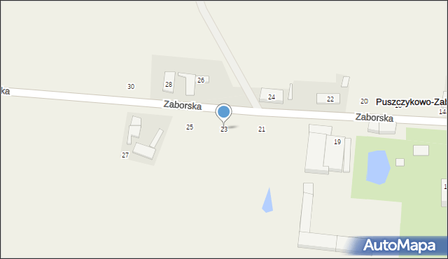 Puszczykowo-Zaborze, Zaborska, 23, mapa Puszczykowo-Zaborze