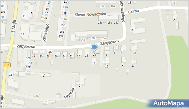 Pyrzyce, Zabytkowa, 14, mapa Pyrzyce