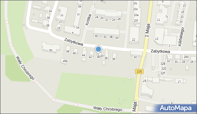 Pyrzyce, Zabytkowa, 40, mapa Pyrzyce