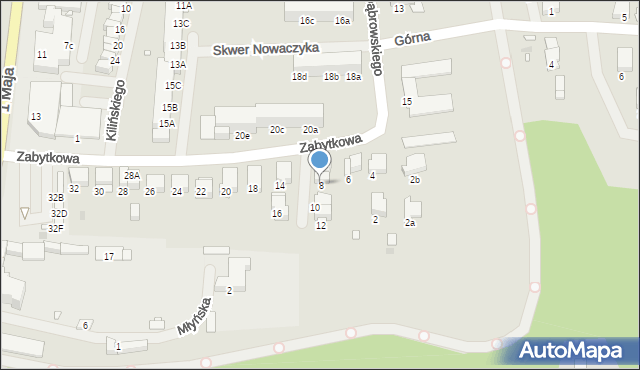 Pyrzyce, Zabytkowa, 8, mapa Pyrzyce