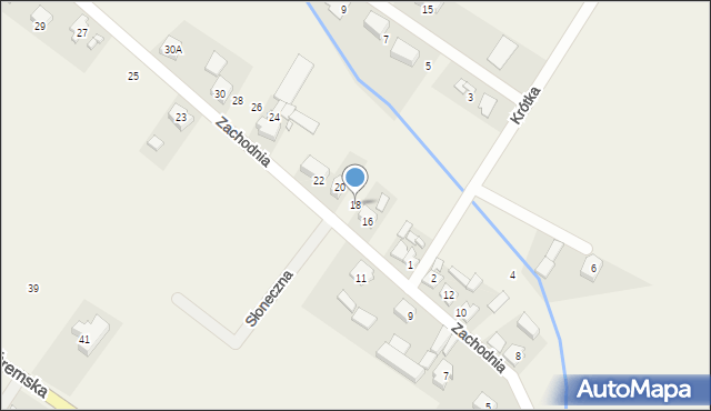 Pysząca, Zachodnia, 18, mapa Pysząca