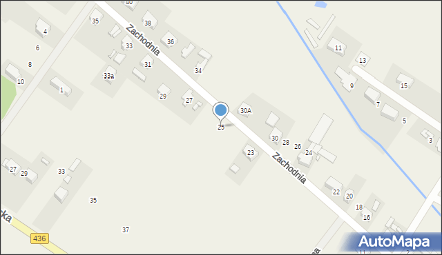 Pysząca, Zachodnia, 25, mapa Pysząca