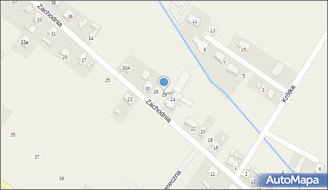 Pysząca, Zachodnia, 26, mapa Pysząca