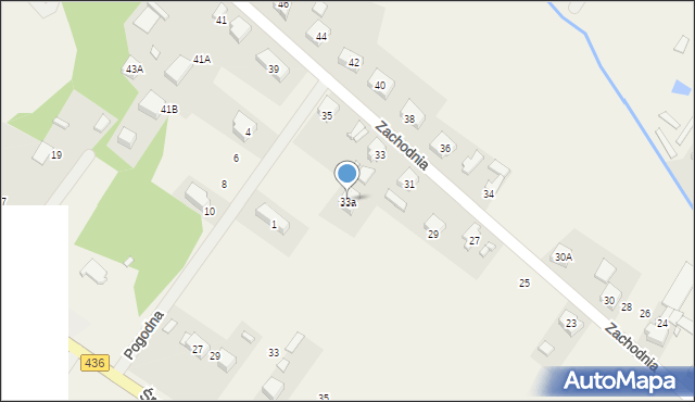 Pysząca, Zachodnia, 33a, mapa Pysząca