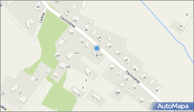 Pysząca, Zachodnia, 39, mapa Pysząca