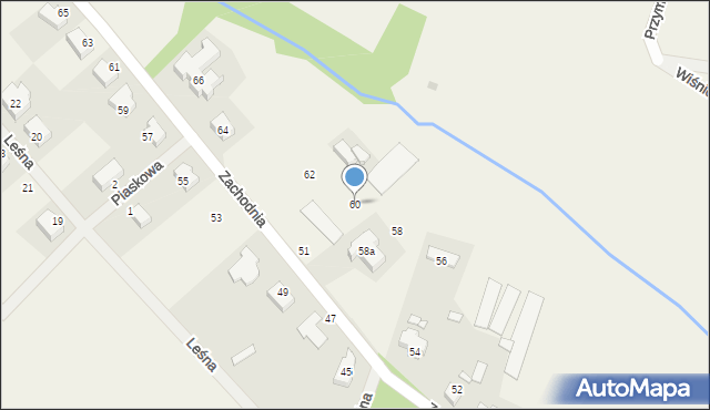 Pysząca, Zachodnia, 60, mapa Pysząca