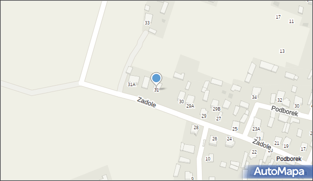 Pysznica, Zadole, 31, mapa Pysznica