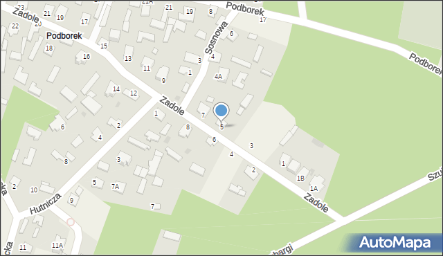 Pysznica, Zadole, 5, mapa Pysznica