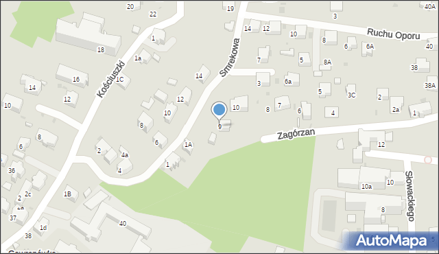 Rabka-Zdrój, Zagórzan, 9, mapa Rabka-Zdrój