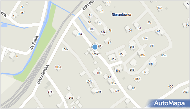 Rabka-Zdrój, Zakopiańska, 100a, mapa Rabka-Zdrój