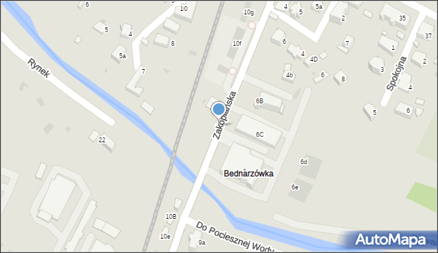 Rabka-Zdrój, Zakopiańska, 1a, mapa Rabka-Zdrój