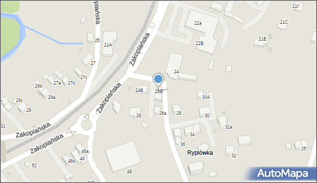 Rabka-Zdrój, Zakopiańska, 26B, mapa Rabka-Zdrój