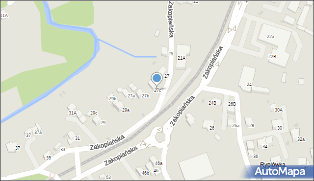Rabka-Zdrój, Zakopiańska, 27c, mapa Rabka-Zdrój