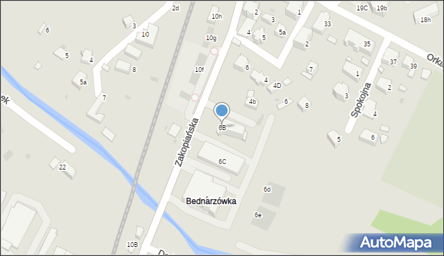 Rabka-Zdrój, Zakopiańska, 6B, mapa Rabka-Zdrój