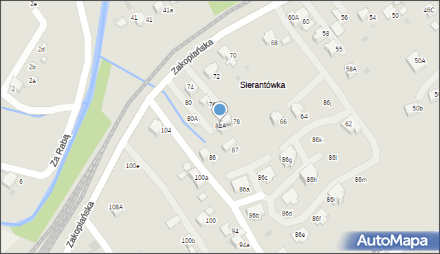 Rabka-Zdrój, Zakopiańska, 84A, mapa Rabka-Zdrój