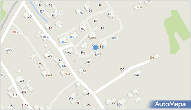 Rabka-Zdrój, Zakopiańska, 86f, mapa Rabka-Zdrój