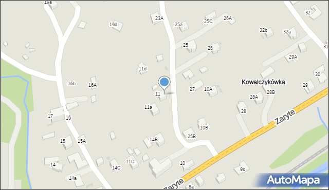 Rabka-Zdrój, Zaryte, 11B, mapa Rabka-Zdrój