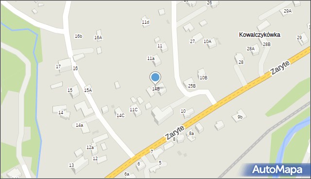 Rabka-Zdrój, Zaryte, 14B, mapa Rabka-Zdrój