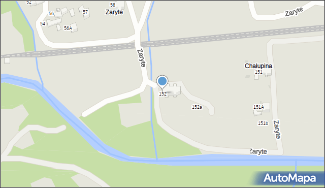 Rabka-Zdrój, Zaryte, 152, mapa Rabka-Zdrój