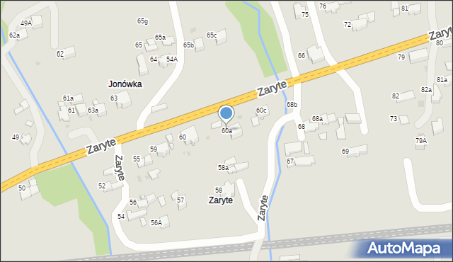 Rabka-Zdrój, Zaryte, 60a, mapa Rabka-Zdrój