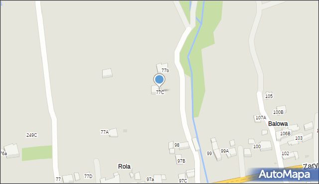 Rabka-Zdrój, Zaryte, 77C, mapa Rabka-Zdrój