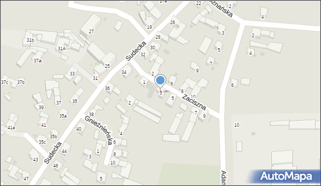 Racibórz, Zaciszna, 3, mapa Racibórz