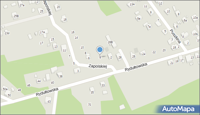 Radlin, Zapolskiej Gabrieli, 4, mapa Radlin