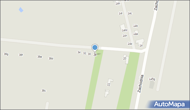 Radom, Zachodnia, 28, mapa Radomia