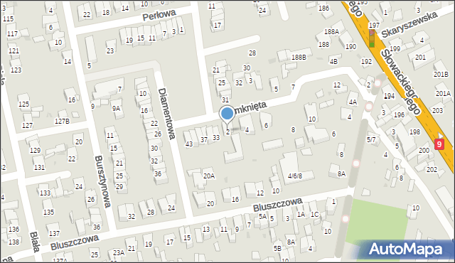 Radom, Zamknięta, 2, mapa Radomia