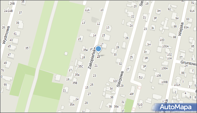 Radom, Zakopiańska, 19, mapa Radomia