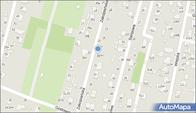 Radom, Zakopiańska, 29, mapa Radomia