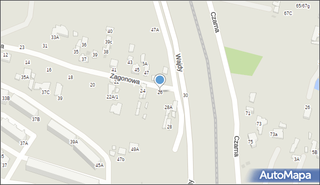 Radom, Zagonowa, 26, mapa Radomia