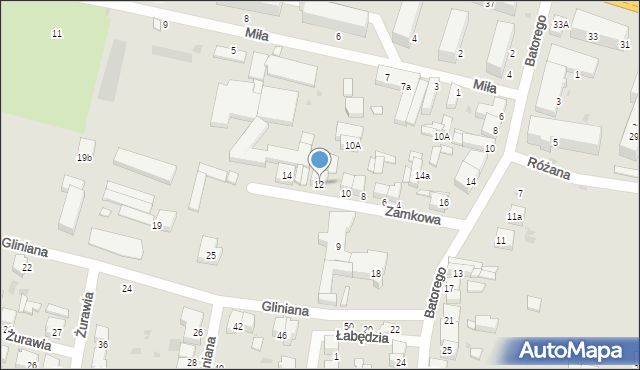 Radomsko, Zamkowa, 12, mapa Radomsko