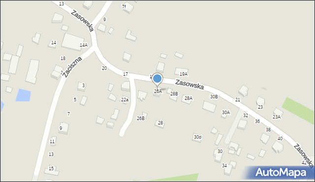 Radomyśl Wielki, Zasowska, 26A, mapa Radomyśl Wielki