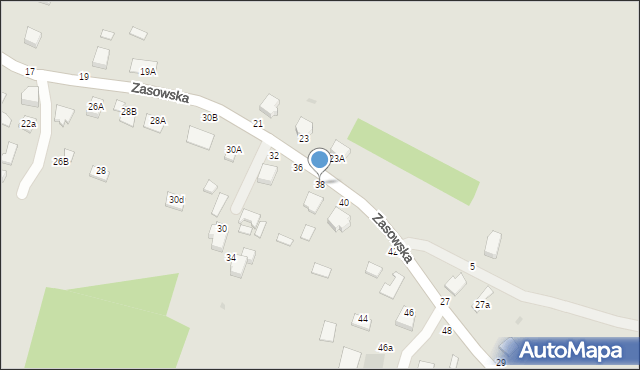 Radomyśl Wielki, Zasowska, 38, mapa Radomyśl Wielki