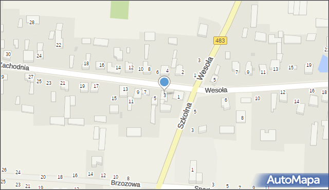 Radostków, Zachodnia, 3, mapa Radostków