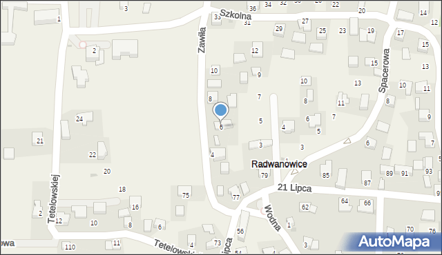 Radwanowice, Zawiła, 6, mapa Radwanowice