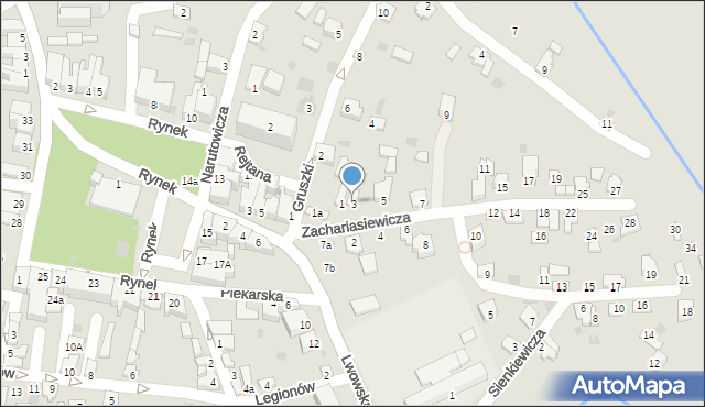 Radymno, Zachariasiewicza Jana, 3, mapa Radymno